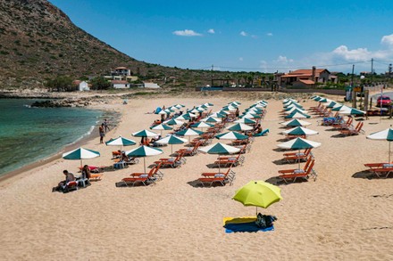 Tourism In Greece - Stavros Beach In Crete Island, Chania - 17 Jul 2021