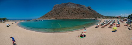 Tourism In Greece - Stavros Beach In Crete Island, Chania - 17 Jul 2021