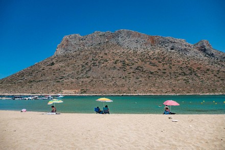 Tourism In Greece - Stavros Beach In Crete Island, Chania - 13 Jun 2021