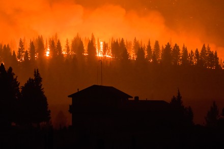 Huge Cloud Fire Smoke Seen Over Editorial Stock Photo - Stock Image 