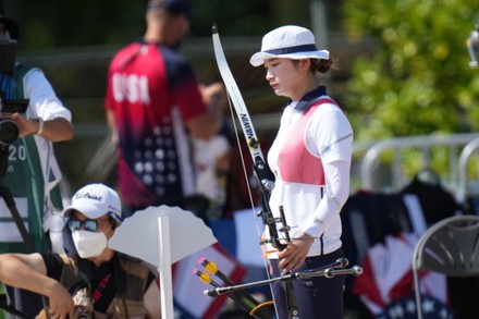 Womens Archery, Ranking Round, Yumenoshima Ranking Field, Tokyo Olympic Games, Japan - 23 Jul 2021