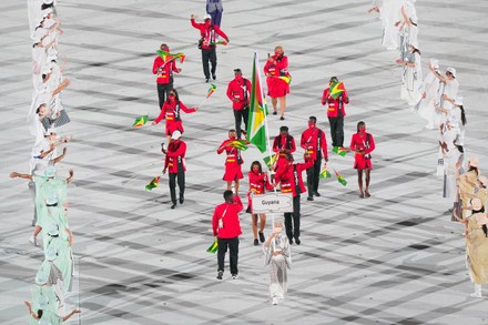Olympic Delegation Guyana Parade Into Olympic Editorial Stock Photo