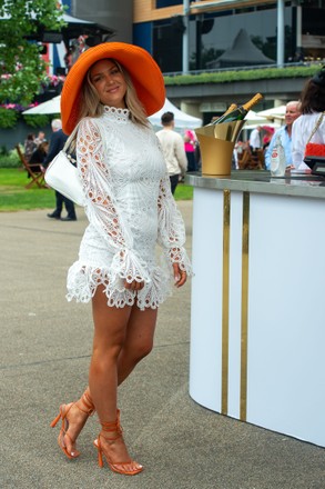 Lola Rasic Wears Orange Hat Cream Editorial Stock Photo - Stock