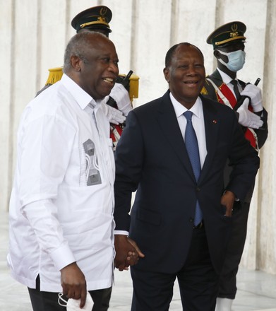 Ivorian President Ouattara and former Ivorian President Gbagbo meeting, Abidjan, Ivory Coast - 27 Jul 2021