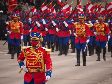 Peruvian Army Officers Marching On Military Editorial Stock Photo ...