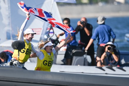 Japan Kanagawa Oly Sailing Women Two Person Dinghy 470 Medal Race - 04 Aug 2021