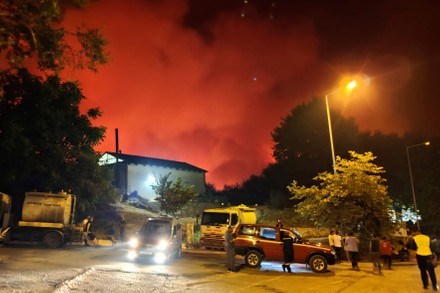 Evia fires continuing on three extensive fronts, Limni Evias, Greece - 05 Aug 2021