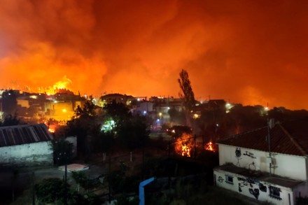 Evia fires continuing on three extensive fronts, Limni Evias, Greece - 05 Aug 2021
