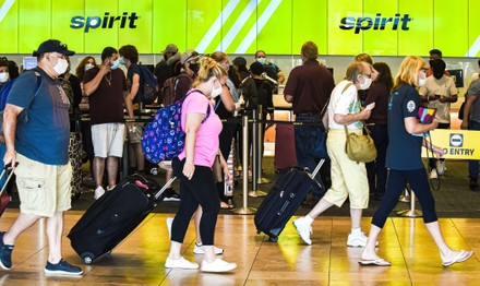 Passengers Wait Line Spirit Airlines Checkin Editorial Stock Photo ...