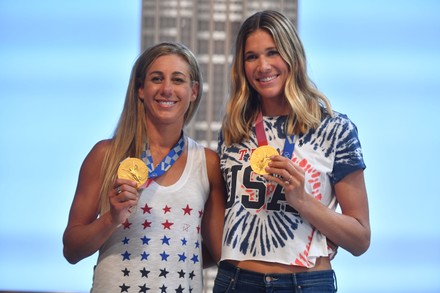 Olympic Gold Medalists visit the Empire State Building, New York - 09 Aug 2021