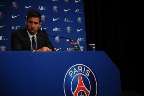 Lionel Messi Press Conference, Football, Parc des Princes, Paris, France - 11 Aug 2021 Imagen de contenido editorial de stock