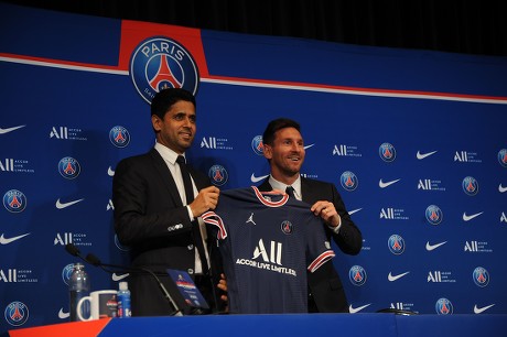 Lionel Messi Press Conference, Football, Parc des Princes, Paris, France - 11 Aug 2021 Imagen de contenido editorial de stock