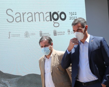 Spanish Prime Minister Sanchez attends presentation of the 100 anniversary of Saramago, Tias Lanzarote, Spain - 11 Aug 2021
