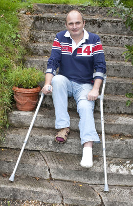 Major Charles Ingram at home where he cut off his toes whilst using a flymo in his garden, Wiltshire, Britain - 17 Sep 2010