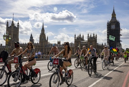 Naked Cyclists Take Part World Naked Shutterstock