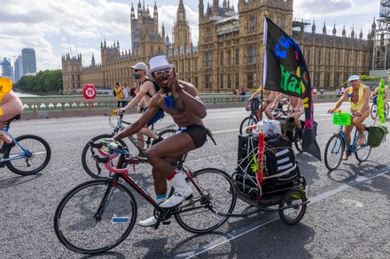 Naked Cyclists Take Part World Naked Editorial Stock Photo - Stock