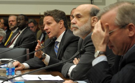 Geithner, Bernanke testify at House Committee on AIG in Washington, District of Columbia - 24 Mar 2009