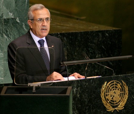 Lebanon President Michel Sleiman addresses General Assembly at United Nations, New York - 25 Sep 2009