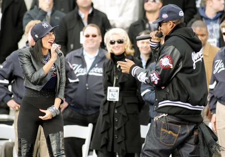 Jay Z performs at City Hall where the New York Yankees are honored