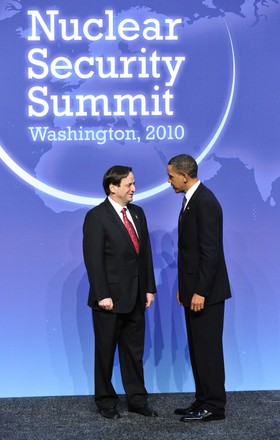 Obama Welcomes Dan Meridor to the Nuclear Security Summit, Washington, District of Columbia, United States - 13 Apr 2010