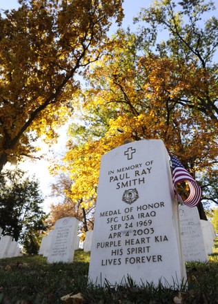 VP Biden spends Veterans Day at Arlington National Cemetery, Washington, District of Columbia, United States - 11 Nov 2010