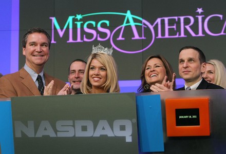 Miss America 2011 rings the opening bell at the NASDAQ in New York, United States - 18 Jan 2011