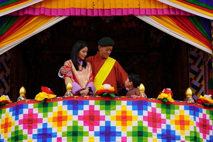 King Jigme Kaesar Namgyel Wangchuck, Queen Jetsun Pema, Prince Gyalsey Jigme Namgyel at the Attestation Parade - 20 Aug 2021