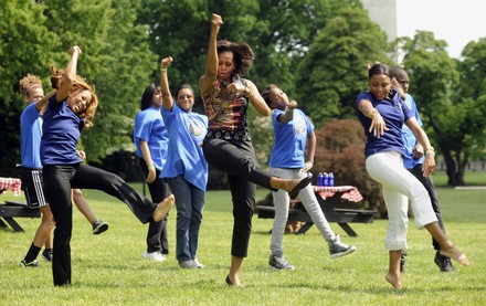 Michelle Obama hosts military families at fitness event in Washington, District of Columbia, United States - 09 May 2011