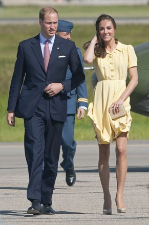 Prince William and Kate, white hatted on Calgary helicopter arrival, Ab, Canada - 07 Jul 2011