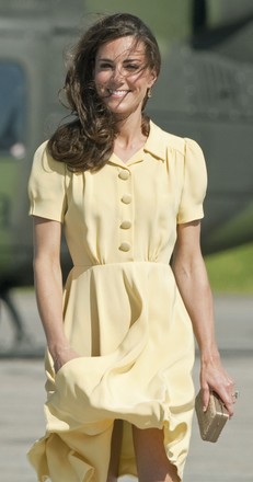 Prince William and Kate, white hatted on Calgary helicopter arrival, Ab, Canada - 08 Jul 2011
