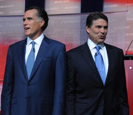 Presidential candidates arrive for the Republican debate at the Ronald Reagan Presidential Library in Simi Valley, California, United States - 08 Sep 2011