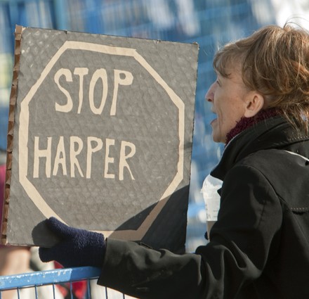 "Occupy Vancouver" protest Canadian Prime Minister Stephen Harper during funding announcement in Vancouver, Bc, Canada - 25 Nov 2011