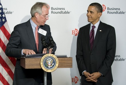 President Obama meets with members of the Business Roundtable to discuss economic growth in Washington, District of Columbia, United States - 06 Mar 2012