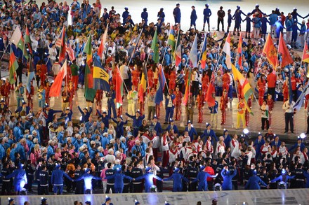 Flags Olympic Nations Parade Past Athletes Editorial Stock Photo ...