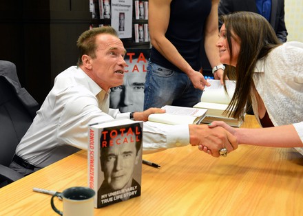 Arnold Schwarzenegger Signs Copies His New Editorial Stock Photo