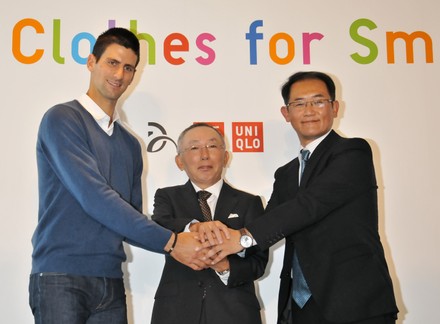 UNIQLO and Novak Djokovic�@develop "The Clothes for Smiles project", Tokyo, Japan - 16 Oct 2012