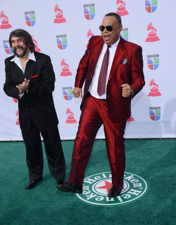 Musicians Eddy Navia and Chuchito Valdes arrive for the 2012 Latin Grammy Awards at the Mandalay Bay Events Center in Las Vegas, Nevada on November 15, 2012.