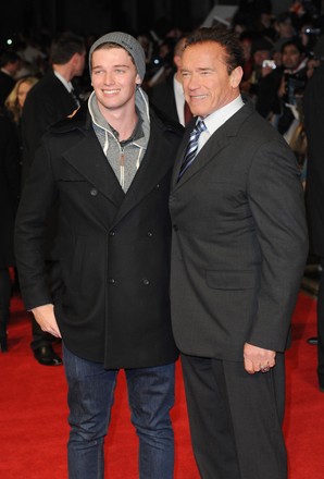 Austrianamerican Actor Arnold Schwarzenegger His Son Editorial Stock
