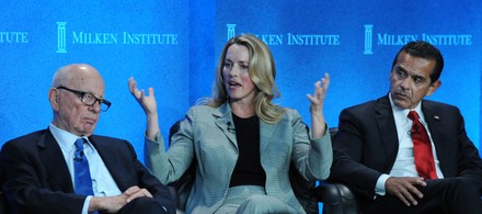Rupert Murdoch, Laurene Powell Jobs and Mayor Villaraigosa join in  discussion on immigration strategy at the Milken Institute Global Conference in Beverly Hills, California, United States - 30 Apr 2013