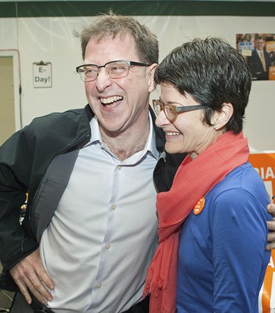 BC NDP leader Adrian Dix arrives at his Vancouver headquarters election day morning, Canada - 14 May 2013