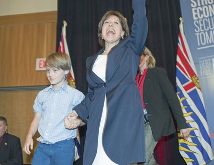 BC Liberal leader Christy Clark celebrates upset provincial election victory over the NDP in Vancouver, British Columbia, Canada - 15 May 2013
