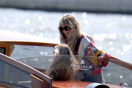 Heidi Klum and Leni Klum arrive in Venice, Italy - 27 Aug 2021