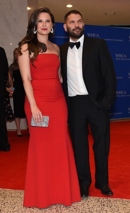 Guillermo D'az and Katie Lowes, of the ABC series Scandal, arrives on the red carpet at the White House Correspondents' Association Dinner at the Washington Hilton in Washington, DC on May 3, 2014.