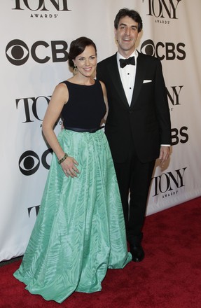 Georgia Stitt and Jason Robert Brown arrive on the red carpet at the 68th Tony Awards at Radio City Music Hall in New York City on June 8, 2014. The annual awards, which are presented by the American Theatre Wing, recognizes the achievements of Broadway theater.
