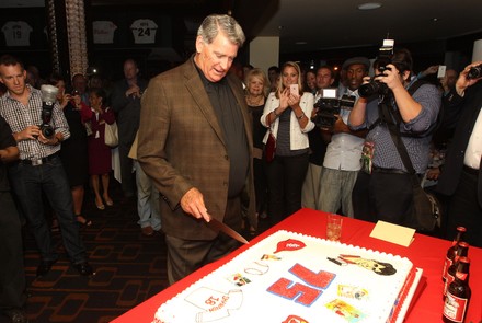 Photo: St. Louis Cardinals broadcaster Mike Shannon celebrates