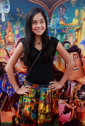 Cast member Genesis Ochoa attends the premiere of the animated motion picture romantic comedy "The Book of Life" at Regal Cinemas L.A. Live in Los Angeles on October 12, 2014. Storyline:  Manolo (Diego Luna), a young man who is torn between fulfilling the expectations of his family and following his heart, embarks on an adventure that spans three fantastic worlds where he must face his greatest fears. The couple are expecting twins in the coming months.