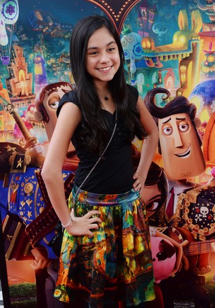 Cast member Genesis Ochoa attends the premiere of the animated motion picture romantic comedy "The Book of Life" at Regal Cinemas L.A. Live in Los Angeles on October 12, 2014. Storyline:  Manolo (Diego Luna), a young man who is torn between fulfilling the expectations of his family and following his heart, embarks on an adventure that spans three fantastic worlds where he must face his greatest fears. The couple are expecting twins in the coming months.