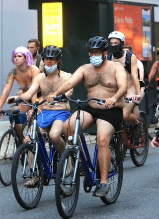 Philly Naked Bike Ride Downtown Philadelphia Editorial Stock Photo