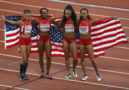 Jamaica Wins the 4x400 Meters Women's Relay Final at the World Championships in Beijing, China - 30 Aug 2015