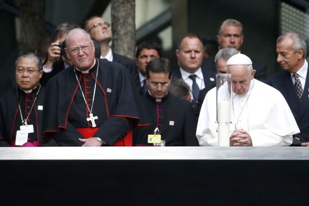 Pope Francis visits World Trade Center Site in New York, United States - 25 Sep 2015